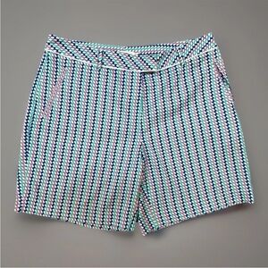 Lady Hagen Basketweave White Multicolored Activewear Golf Shorts Pockets NWOT